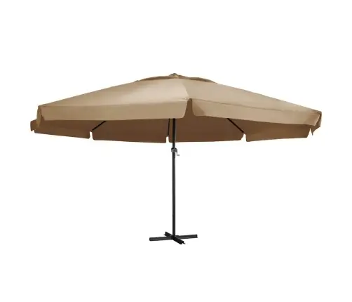 Dārza Saulessargs Ar Alumīnija Kātu, 600 Cm, Pelēkbrūns  Vidaxl