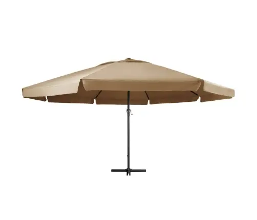 Dārza Saulessargs Ar Alumīnija Kātu, 600 Cm, Pelēkbrūns  Vidaxl