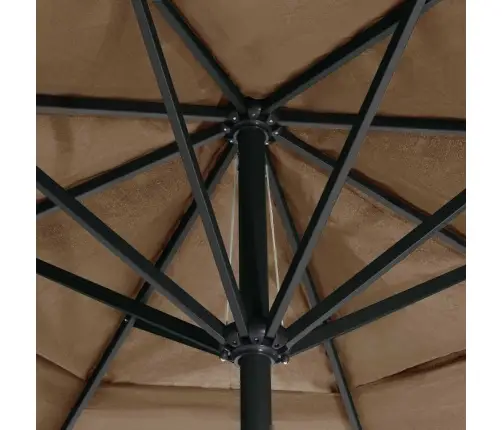 Dārza Saulessargs Ar Alumīnija Kātu, 600 Cm, Pelēkbrūns  Vidaxl