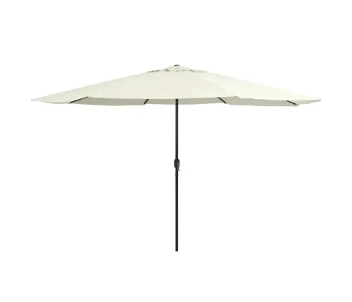 Dārza Saulessargs Ar Metāla Kātu, 390 Cm, Smilšu Balts Vidaxl