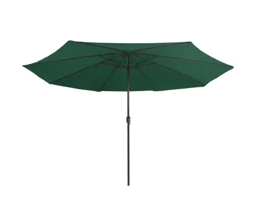 Dārza Saulessargs Ar Metāla Kātu, 390 Cm, Zaļš Vidaxl