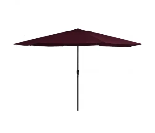 Dārza Saulessargs Ar Metāla Kātu, 390 Cm, Vīnsarkans Vidaxl