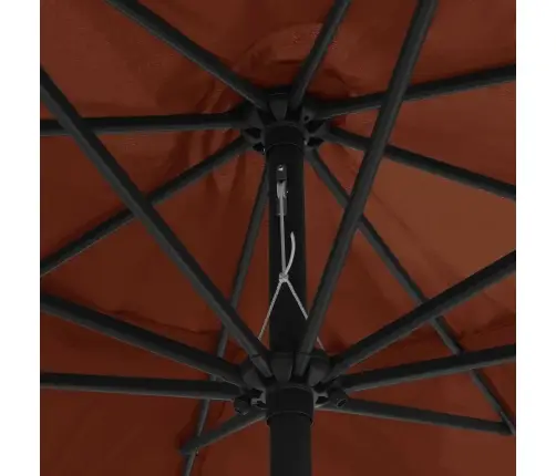 Sodo Skėtis Nuo Saulės Su Metaliniu Stulpu, Terakota, 390Cm