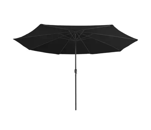 Sodo Skėtis Nuo Saulės Su Metaliniu Stulpu, Juodas, 390Cm