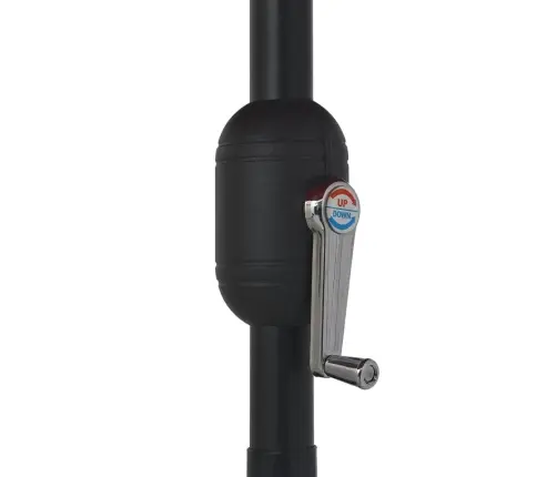 Sodo Skėtis Nuo Saulės Su Metaliniu Stulpu, Juodas, 390Cm