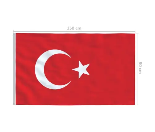 Turcijas Karogs, 90X150 Cm Vidaxl