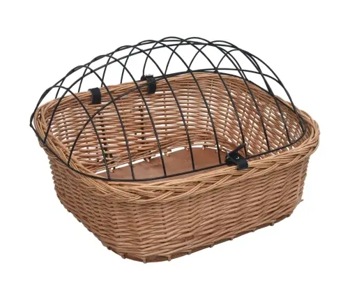 Velosipēda Priekšējais Grozs Ar Pārsegu, 50X45X35 Cm, Vītols Vidaxl