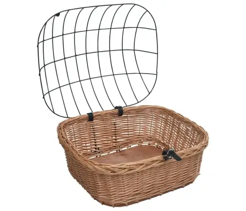 Velosipēda Priekšējais Grozs Ar Pārsegu, 50X45X35 Cm, Vītols Vidaxl