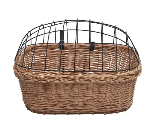 Velosipēda Priekšējais Grozs Ar Pārsegu, 50X45X35 Cm, Vītols Vidaxl