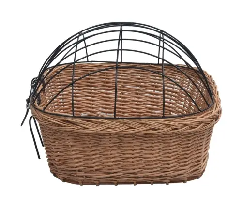 Velosipēda Priekšējais Grozs Ar Pārsegu, 50X45X35 Cm, Vītols Vidaxl