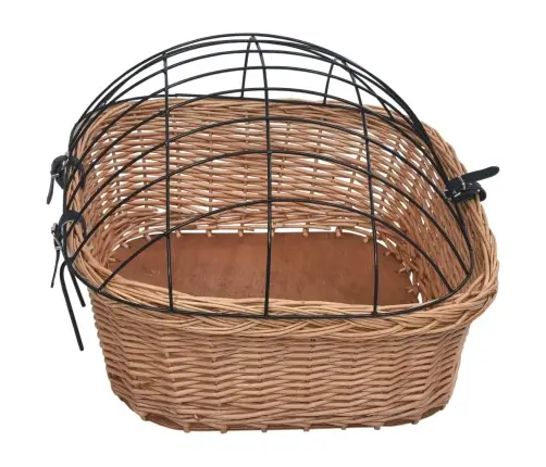 Velosipēda Priekšējais Grozs Ar Pārsegu, 50X45X35 Cm, Vītols Vidaxl