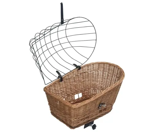 Velosipēda Aizmugurējais Grozs Ar Pārsegu, 55X31X36 Cm, Vītols Vidaxl