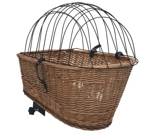 Velosipēda Aizmugurējais Grozs Ar Pārsegu, 55X31X36 Cm, Vītols Vidaxl