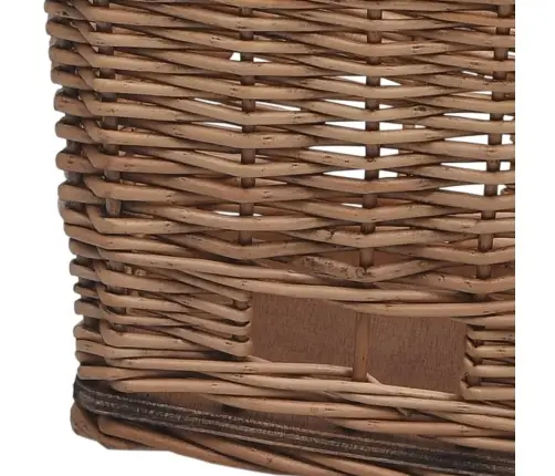 Velosipēda Aizmugurējais Grozs Ar Pārsegu, 55X31X36 Cm, Vītols Vidaxl