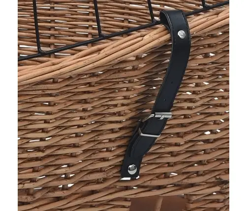 Velosipēda Aizmugurējais Grozs Ar Pārsegu, 55X31X36 Cm, Vītols Vidaxl