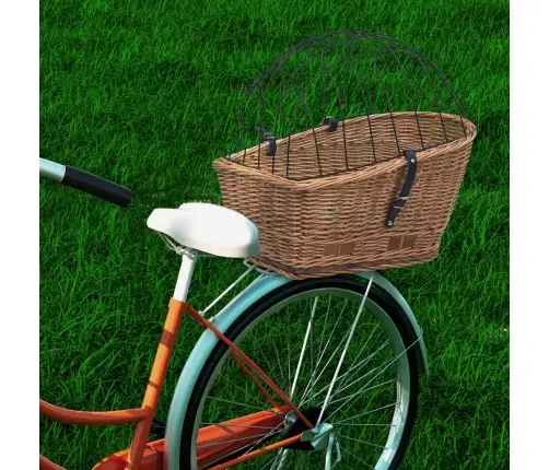 Velosipēda Aizmugurējais Grozs Ar Pārsegu, 55X31X36 Cm, Vītols Vidaxl