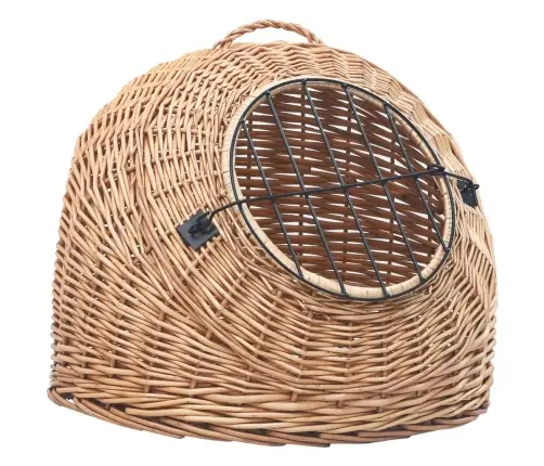 Kaķu Pārvadāšanas Kaste, 60X45X45 Cm, Dabisks Vītols Vidaxl