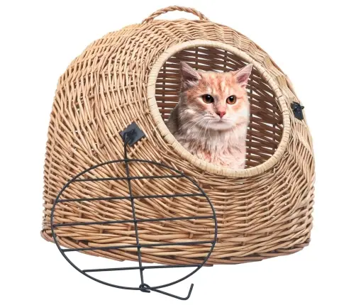 Kaķu Pārvadāšanas Kaste, 60X45X45 Cm, Dabisks Vītols Vidaxl