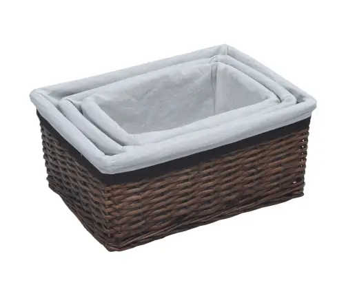 3-Daļīgs Grozu Komplekts, Brūns Vītols Vidaxl