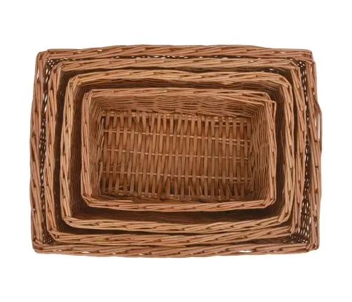 4-Daļīgs Grozu Komplekts, Brūns Vītols Vidaxl