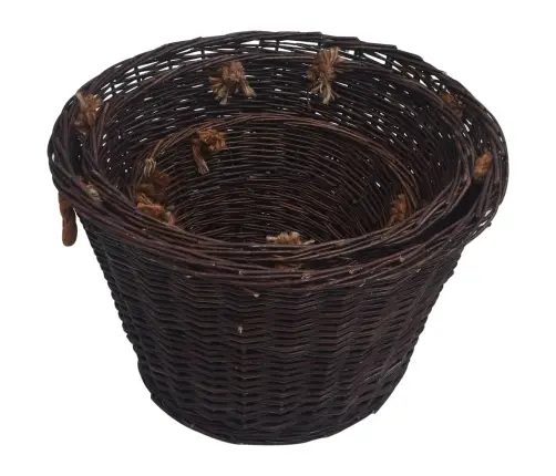 3-Osaline Küttepuu Korvide Komplekt, Tumepruun, Paju