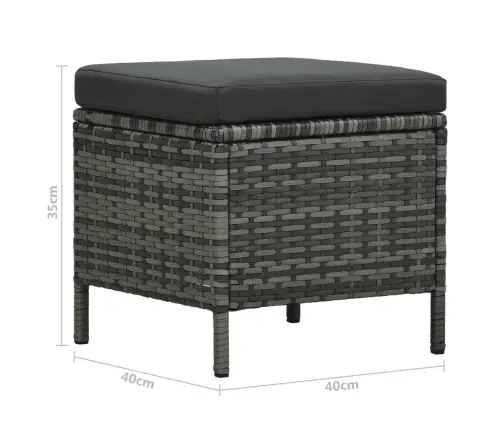 4-Daļīgs Dārza Atpūtas Mēbeļu Komplekts Ar Matračiem, Pelēks Pe Vidaxl