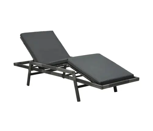 Sauļošanās Krēsls Ar Matraci, Pelēka Pe Rotangpalma Vidaxl