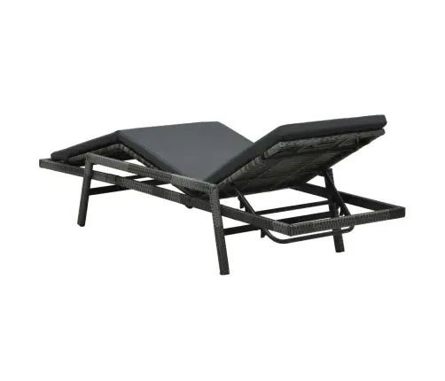 Sauļošanās Krēsls Ar Matraci, Pelēka Pe Rotangpalma Vidaxl