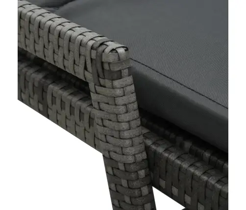 Sauļošanās Krēsls Ar Matraci, Pelēka Pe Rotangpalma Vidaxl