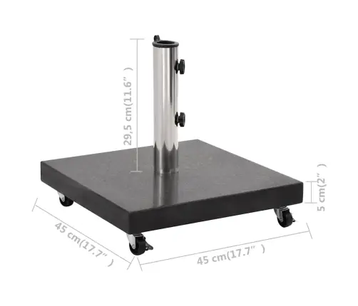 Päevavarju Alus Graniit 30 Kg, Ruudukujuline, Must