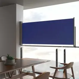 Ištraukiama Šoninė Kiemo Pertvara, Mėlynos Spalvos, 100X300Cm