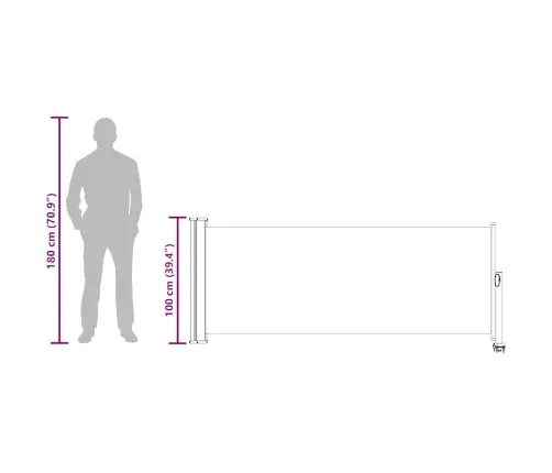 Ištraukiama Šoninė Kiemo Pertvara, Raudonos Spalvos, 100X300Cm