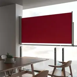 Ištraukiama Šoninė Kiemo Pertvara, Raudonos Spalvos, 120X300Cm