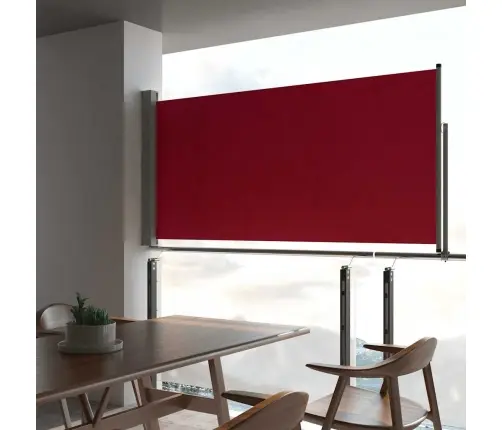 Ištraukiama Šoninė Kiemo Pertvara, Raudonos Spalvos, 120X300Cm Ištraukiama Šoninė Kiemo Pertvara, Raudonos Spalvos, 120X300Cm