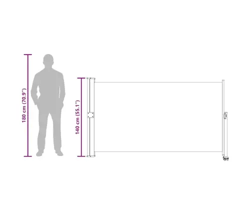 Lahtitõmmatav Terrassi Külgsein, 140 X 300 cm Punane