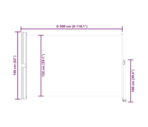 Izvelkama Sānu Markīze, 160X300 Cm, Brūna Vidaxl