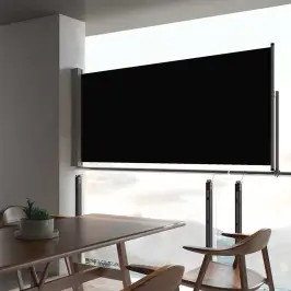 Lahtitõmmatav Terrassi Külgsein, 60 X 300 cm Must
