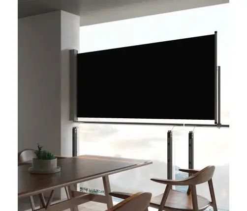 Lahtitõmmatav Terrassi Külgsein, 60 X 300 cm Must
