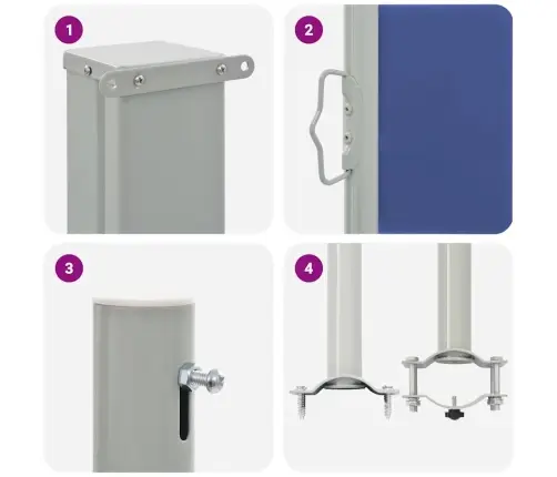 Izvelkama Sānu Markīze, Zila, 60X300 Cm Vidaxl