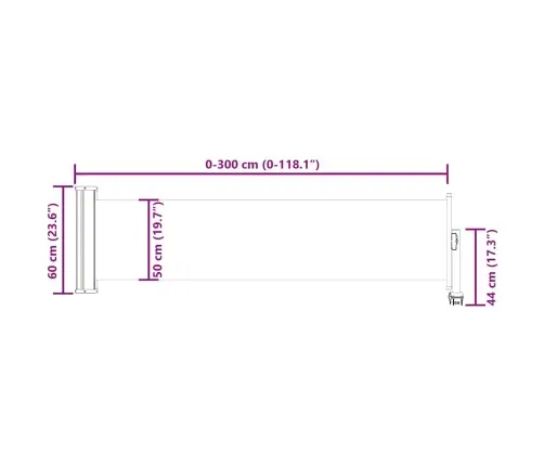 Izvelkama Sānu Markīze, Sarkana, 60X300 Cm Vidaxl