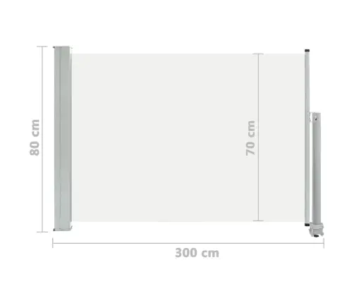 Izvelkama Sānu Markīze, Krēmkrāsa, 80X300 Cm Vidaxl