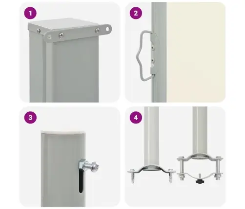 Lahtitõmmatav Terrassi Külgsein, 80 X 300 cm Kreemjasvalge