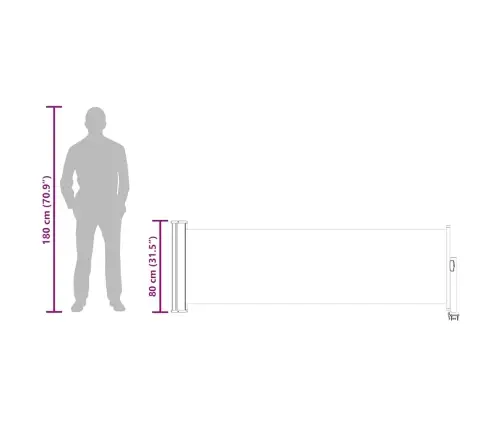 Lahtitõmmatav Terrassi Külgsein, 80 X 300 cm Hall