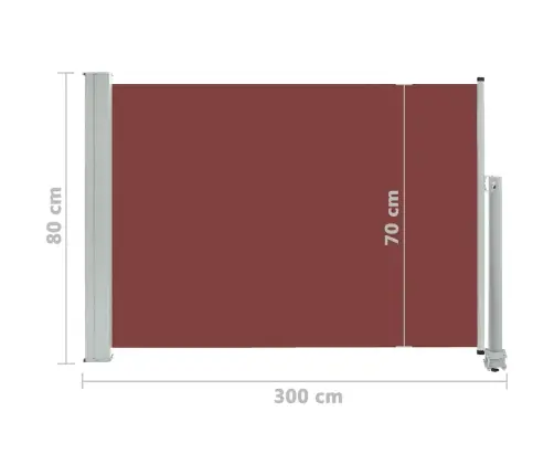 Lahtitõmmatav Terrassi Külgsein, 80 X 300 cm Pruun
