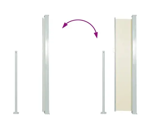 Ištraukiama Šoninė Kiemo Pertvara, Kreminės Spalvos, 170X300Cm Ištraukiama Šoninė Kiemo Pertvara, Kreminės Spalvos, 170X300Cm