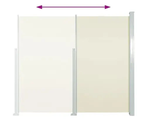 Ištraukiama Šoninė Kiemo Pertvara, Kreminės Spalvos, 170X300Cm Ištraukiama Šoninė Kiemo Pertvara, Kreminės Spalvos, 170X300Cm