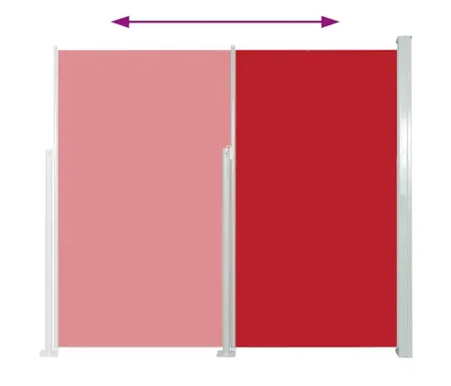 Lahtitõmmatav Terrassi Külgsein, 170 X 300 cm Punane