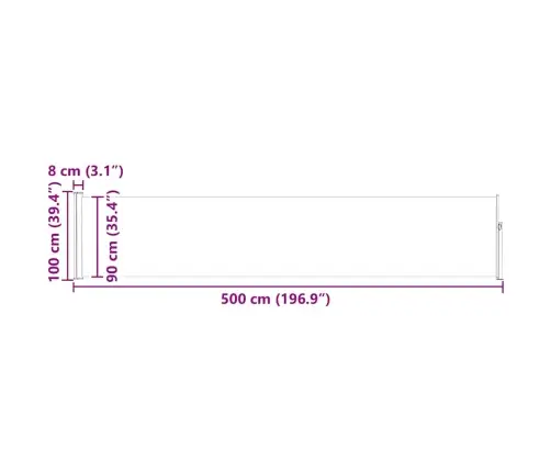 Ištraukiama Šoninė Kiemo Pertvara, Rudos Spalvos, 100X500Cm