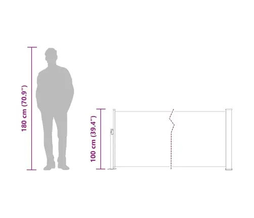Ištraukiama Šoninė Kiemo Pertvara, Rudos Spalvos, 100X500Cm