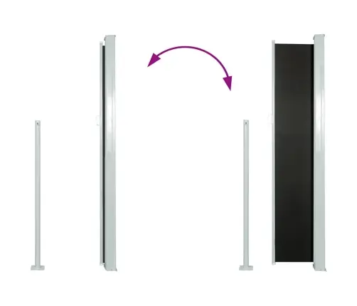 Izvelkama Sānu Markīze, Melna, 120X500 Cm Vidaxl Izvelkama Sānu Markīze, Melna, 120X500 Cm Vidaxl